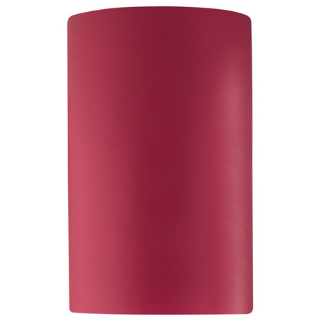 Ambiance ADA Outdoor Large Ceramic Cylinder Wall Sconce, Cerise, LED