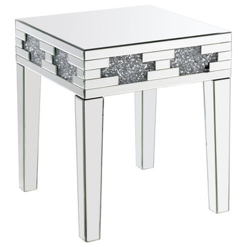 Noralie End Table, Mirrored and Faux Stones