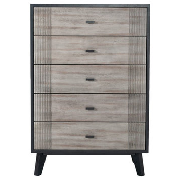 Nova Domus Panther Contemporary Gray and Black Chest
