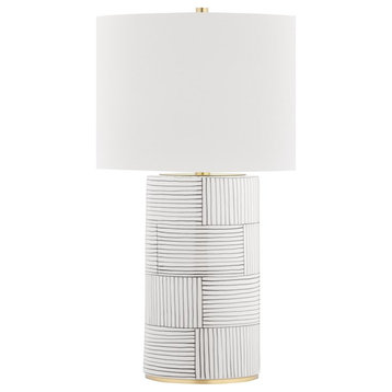 Hudson Valley Borneo 1-LT Table Lamp L1376-AGB/ST - Aged Brass/Stripe Combo