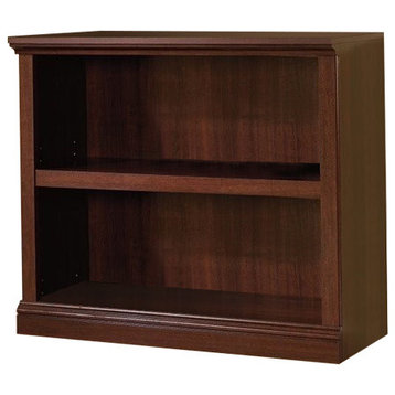 Pemberly Row 2 Shelves Clean Style Engineered Wood Bookcase in Cherry