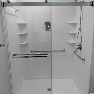 White Corian Solid Surface Shower