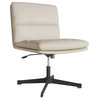 Swivel PU Leather Office Chair with Height Adjustment and Tilt Function, Beige
