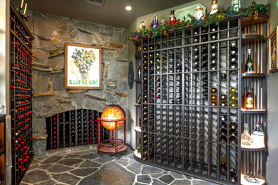 Example of a classic wine cellar design in Orange County