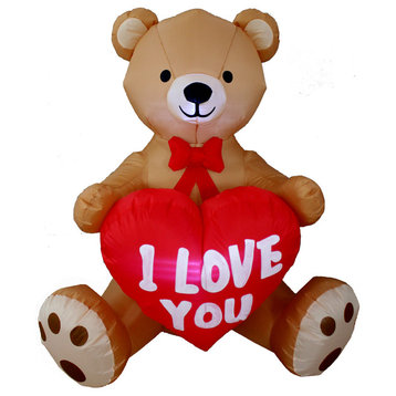 Valentine's Inflatable Bear With Heart, 4'