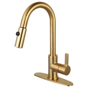 Kingston Brass LS878.CTL Continental 1.8 GPM 1 Hole Pull Down - Brushed Brass