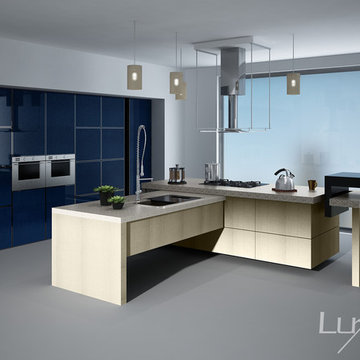 Blue High Gloss Kitchen