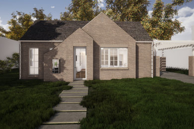 Transitional exterior home idea in Austin