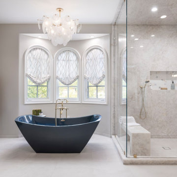 A  Large Transitional Master Bath Remodel for an Estate Client