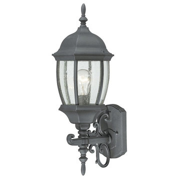 Thomas Lighting Covington 1-Light 21-inch Outdoor Wall Lantern, Black