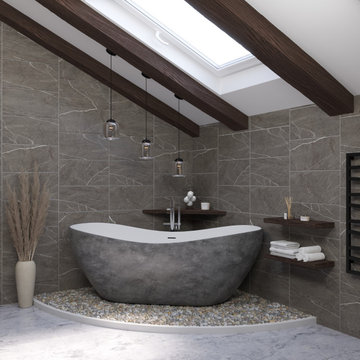 Spacious bathroom in a country house