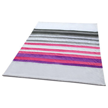 Stripes - Chic Style Soft Coral Fleece Patchwork Throw Blanket (59"-78.7")