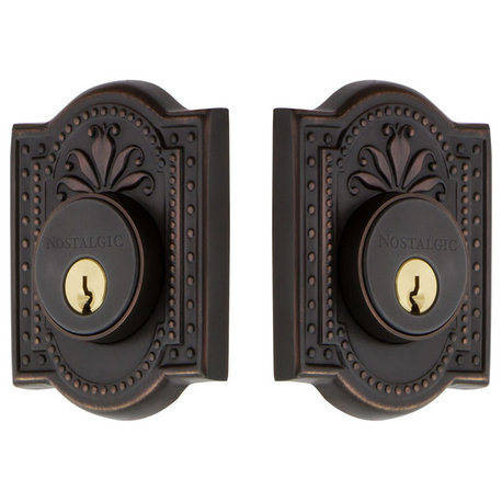 Meadows Plate Double Cylinder Deadbolt, Timeless Bronze