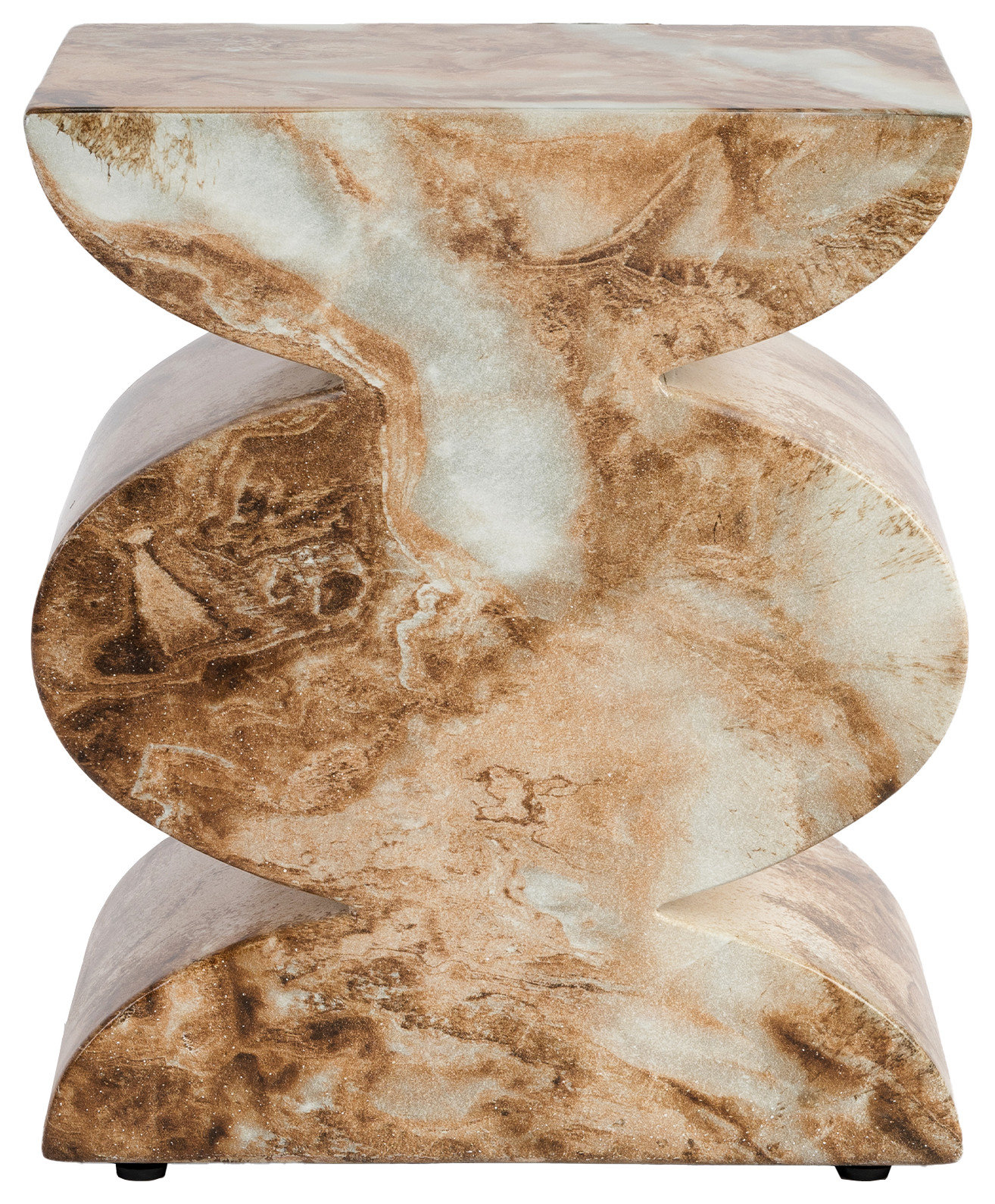 Studio London Trudi Faux Marble Effect Stool and End Table for Modern Home