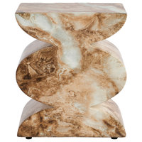 Studio London Trudi Faux Marble Effect Stool and End Table for Modern Home