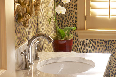 Example of an eclectic powder room design in Minneapolis
