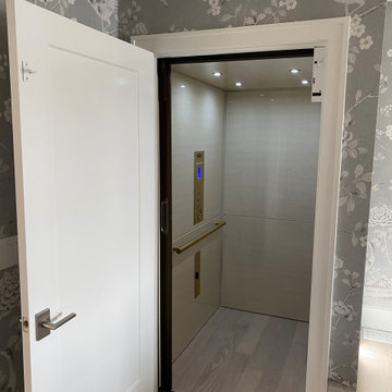 Traditional Home Elevator, Lux MDF Cab in Maple Sugar By Savaria