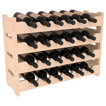 24-Bottle Mini Scalloped Wine Rack, Pine, Unstained