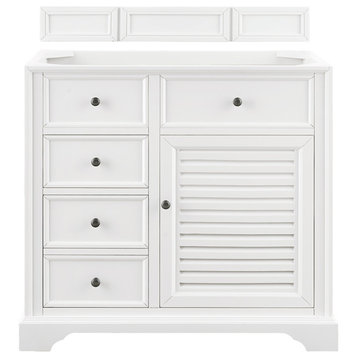 Savannah 36" Single Vanity Cabinet, Bright White, No Top