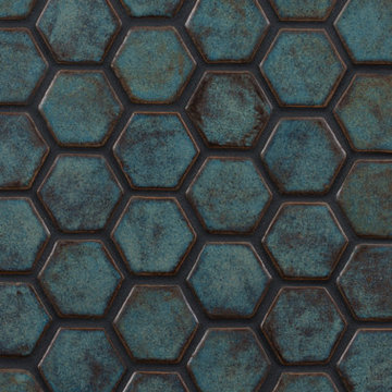 Patina Blue Hex Backsplash