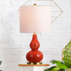 Anya 20.5" Mini Glass Table Lamp, Sunset Orange, Single
