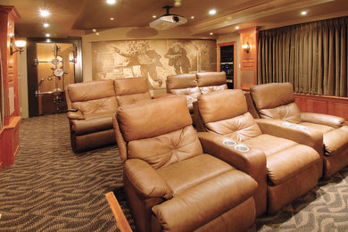 Home theater - eclectic home theater idea in Austin