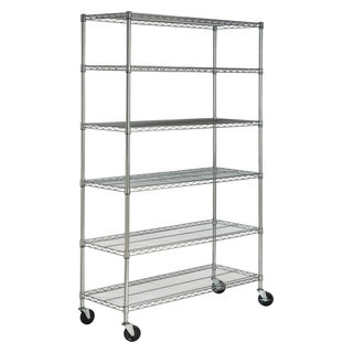 Iron Horse Wire Shelving Unit, 5 Shelf, 18D x 48W x 72H, Black - Steel - Traditional