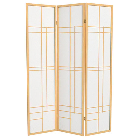 6' Tall Eudes Shoji Screen, Natural, 3 Panels