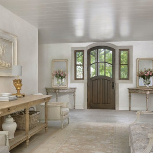 75 Most Popular Shabby Chic Style Entryway With Grey Walls Design