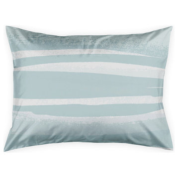 Blue Abstract Lines Standard Brushed Poly Sham