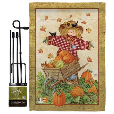 Scarecrow Fall Harvest & Autumn Garden Flag Set