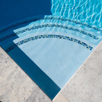 Toe Tiles and Travertine Coping