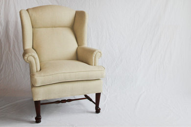 Linen Wingback Arm Chair