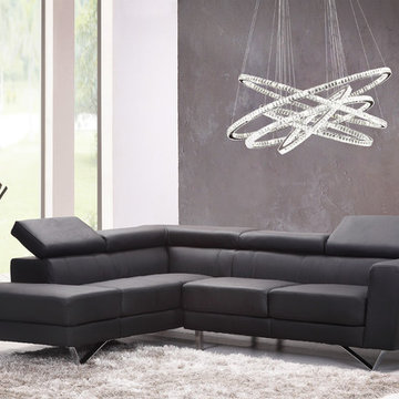 Contemporary Euro Galaxy LED Light Crystal Constellation Ring Chandelier, 72"x44