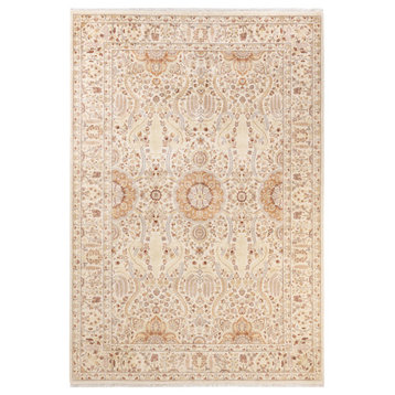 Haridwar, One-of-a-Kind Hand-Knotted Area Rug Ivory, 6'1"x8'10"