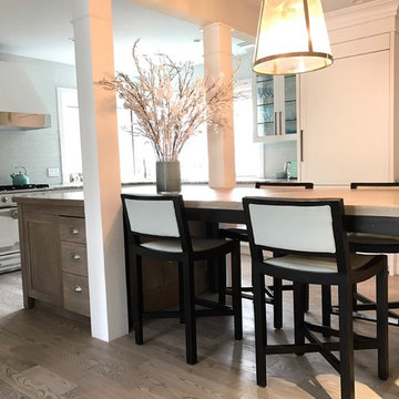 Open Concept Kitchen featuring Wide Plank Ash Hardwood Floors