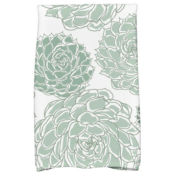 18"x30" Olivia Floral Print Kitchen Towel, Green