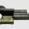 Costa Leather Sectional Sleeper Sofa, Left Corner