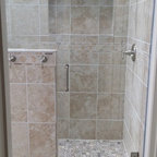 Master Bathroom Remodel with Natural Stone and Oversized Shower