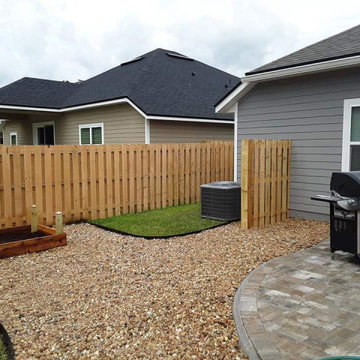 Backyard Landscape Rennovation - Paver Patio, Firepit, Raised Garden Beds, etc.