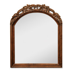 Walnut Bombe Vanity Mirror - Bathroom Mirrors