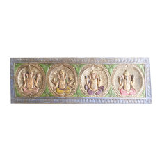 Mogulinterior - Consigned Antique Vintage Ganesha Headboard Zen Altar Wall Sculpture - Wall Accents