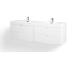 Boutique Bath Vanity, High Gloss White, 72", Double Sink, Wall Mount