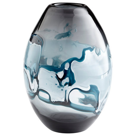 Cyan Mescolare Vase 10463, Blue and White