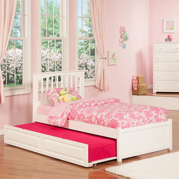 Brooklyn Platform Bed | Raised Panel Trundle | White