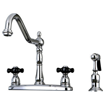 Kingston Brass Centerset Kitchen Faucets With Polished Chrome KB1751PKXBS