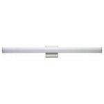 Maxim Lighting International - Rail 48" LED Bath Vanity, Satin Nickel - Tubular shaped White acrylic diffusers mount to frames of Polished Chrome, Satin Nickel, or Black. Powered by 3000K LED these fixtures work well in a variety of contract applications.