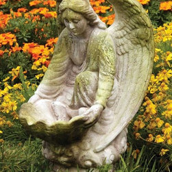 Compassionate Angel Bird Feeder - Garden Statues And Yard Art