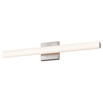 Sonneman - SQ-Bar LED Vanity Light With White Acrylic Shade, Satin Nickel, 24" - Dimmable Via: ELV