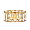 Chatrie 48" Extra Large Distressed Gold Drum Pendant Chandelier